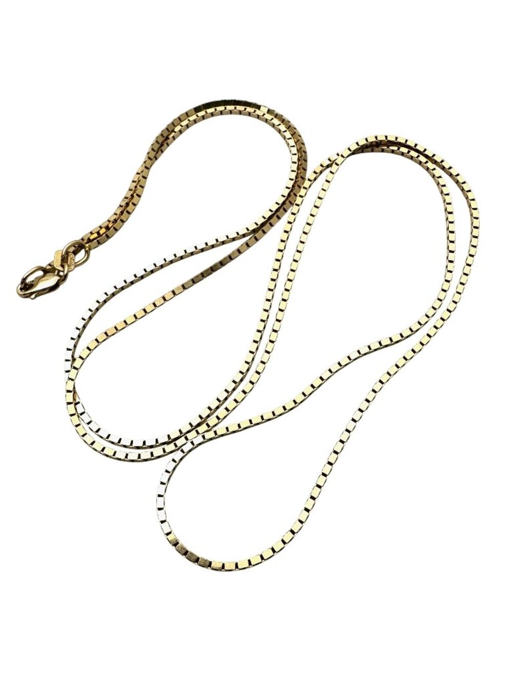 14K Yellow Gold 24 Inch Box Link Chain Necklace 6.9 Grams Estate Jewelry